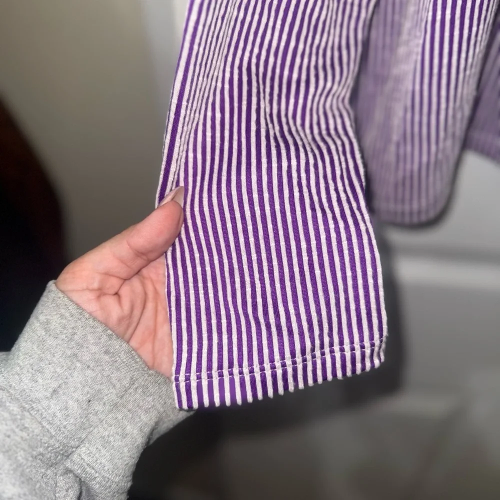 Purple and White Ribbed Long Sleeve - Picture 3 of 4